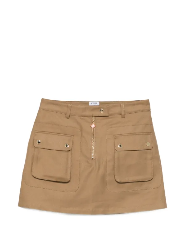 Casablanca Flap-pocket Mini Skirt in Neutrals