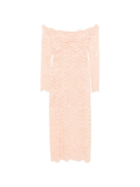 Rabanne floral-lace long-sleeve midi dress