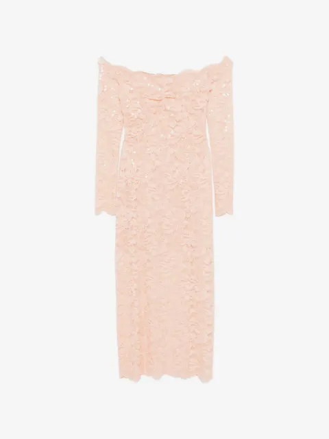 Rabanne floral-lace long-sleeve midi dress