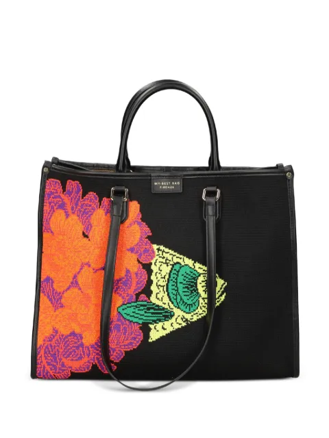 MY BEST BAG Atena Ethology floral fish tote bag