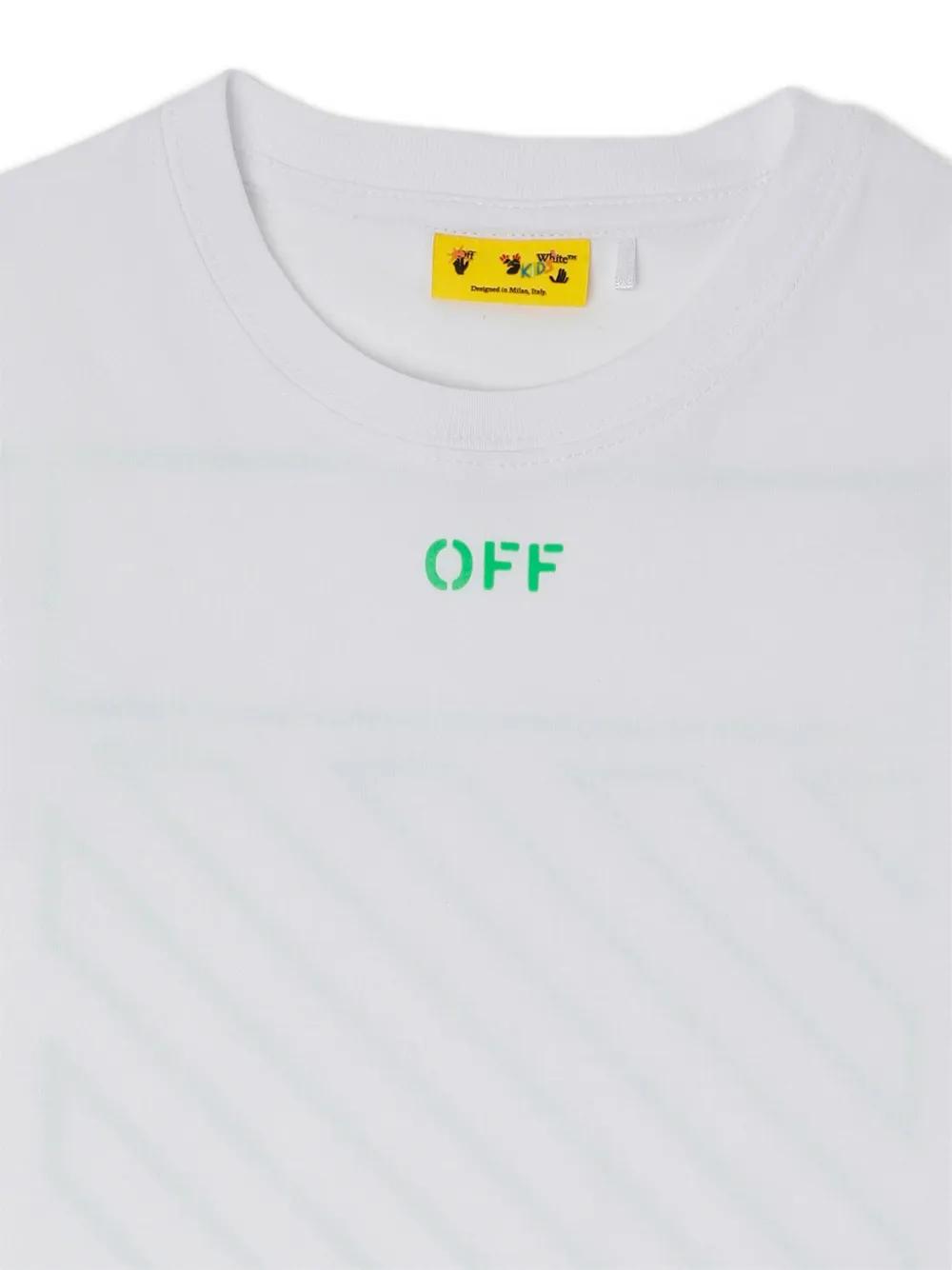 Off-White Kids Diagonals T-shirt met logoprint Wit