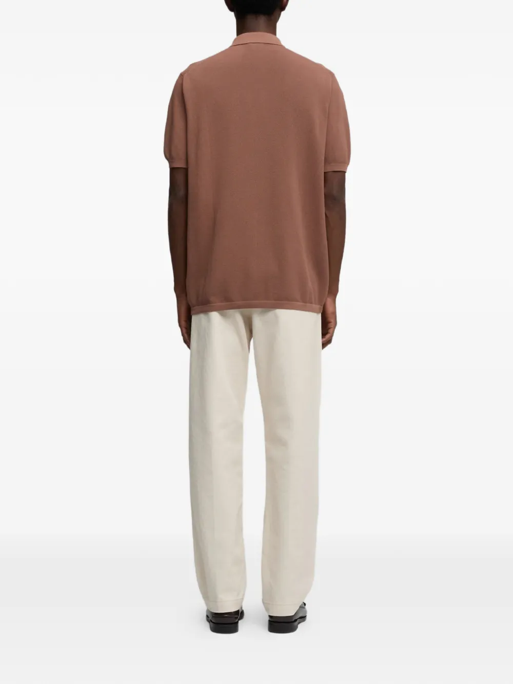 ASPESI Poloshirt met knopen Bruin