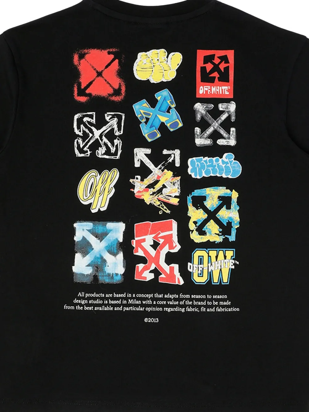 Off-White Kids Katoenen T-shirt met logoprint Zwart