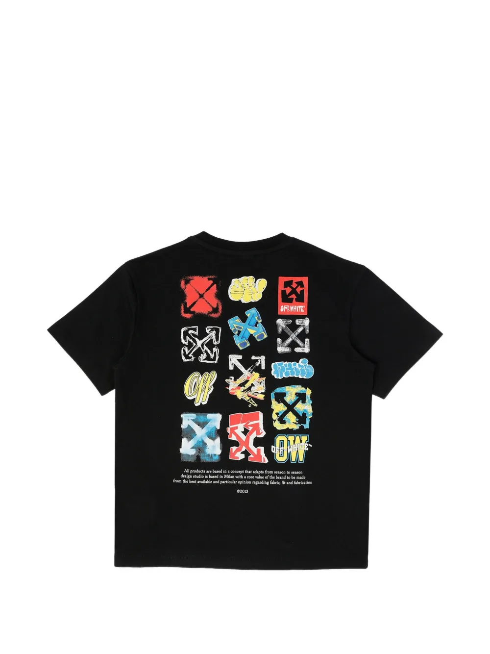 Off-White Kids Katoenen T-shirt met logoprint Zwart
