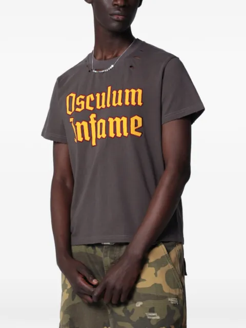 DAGGER 6669 distressed text-print T-shirt