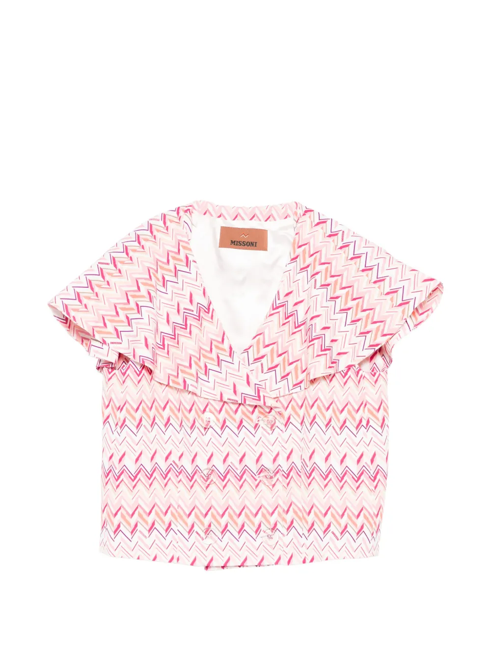 Missoni Kids chevron layered jacket - Rosa