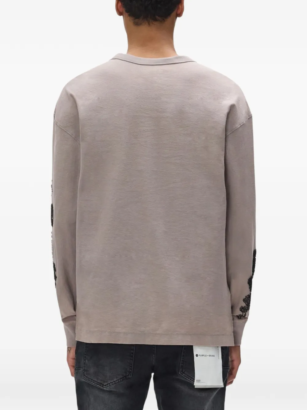 Purple Brand T-shirt met textuur en lange mouwen Beige
