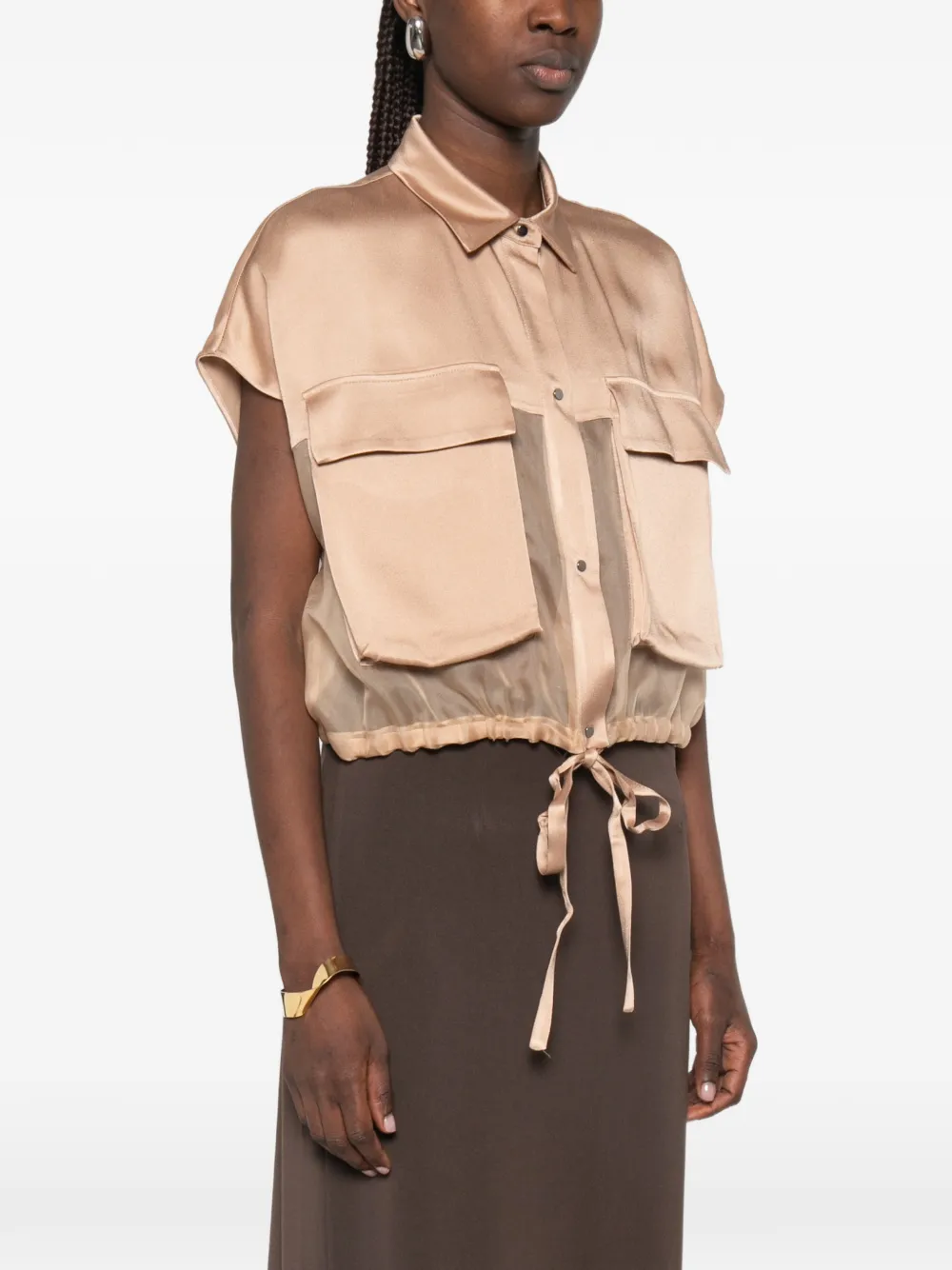 Antonelli blouse met strikdetail Beige