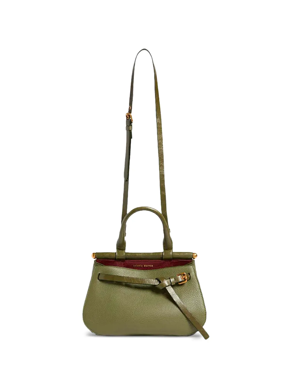 Antonio Marras Tanit buckled pebbled-leather satchel - Verde