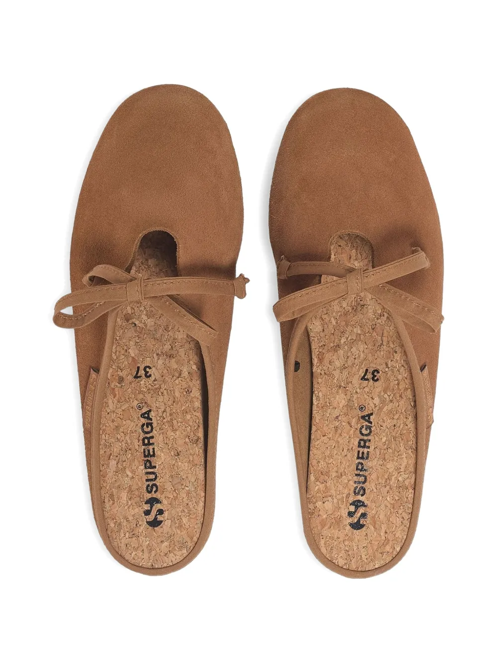 Superga Muiltjes met strikdetail Bruin