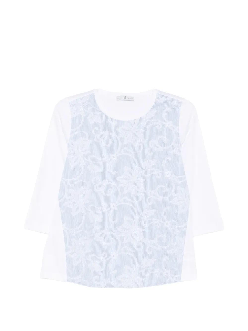 Why Ci floral-embroidery T-shirt - Bianco