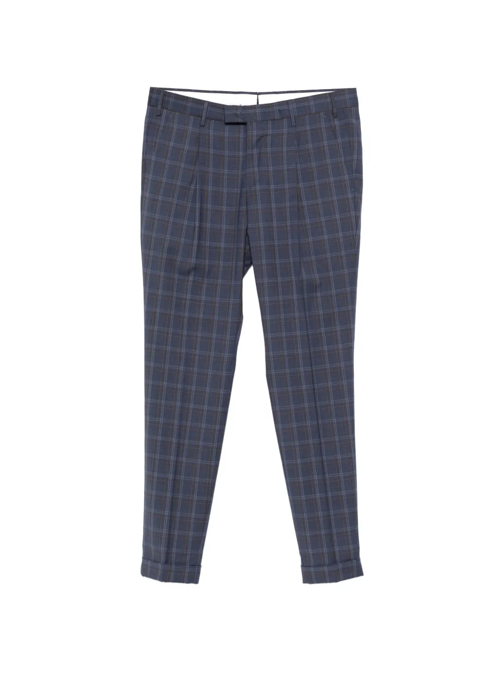 PT Torino check-pattern pleated trousers - Blu
