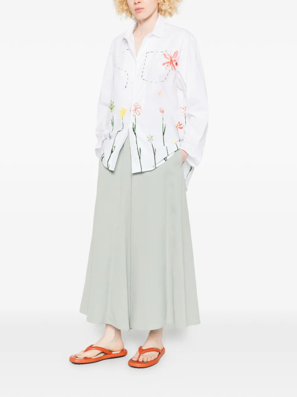  Why Ci Camisa Con Estampado Floral - Blanco 