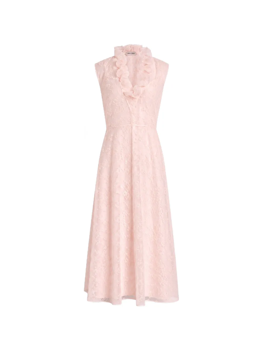 Alberta Ferretti Abito midi a fiori con ruches - Rosa
