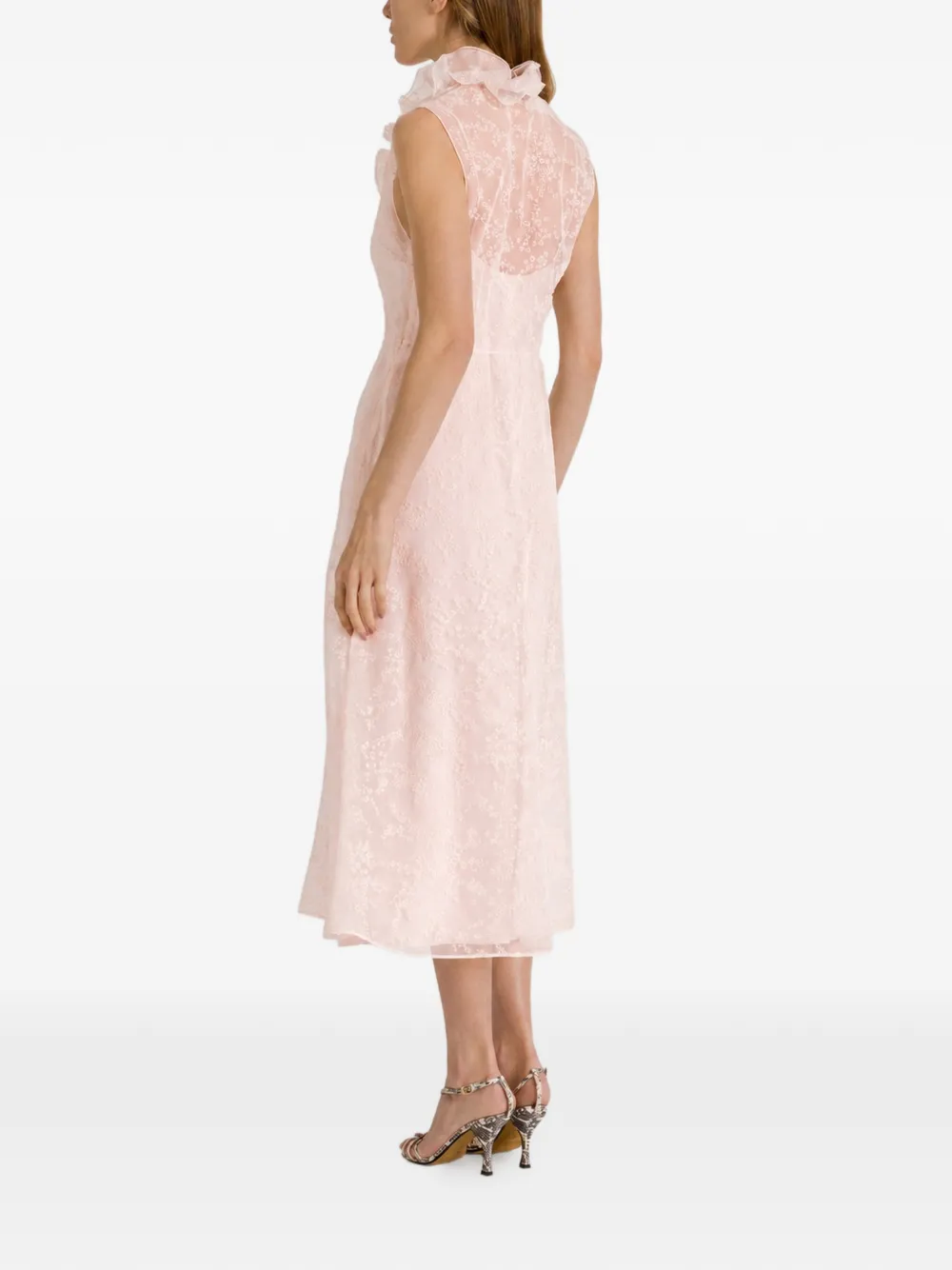 Alberta Ferretti Jurk met geborduurde bloemen Roze