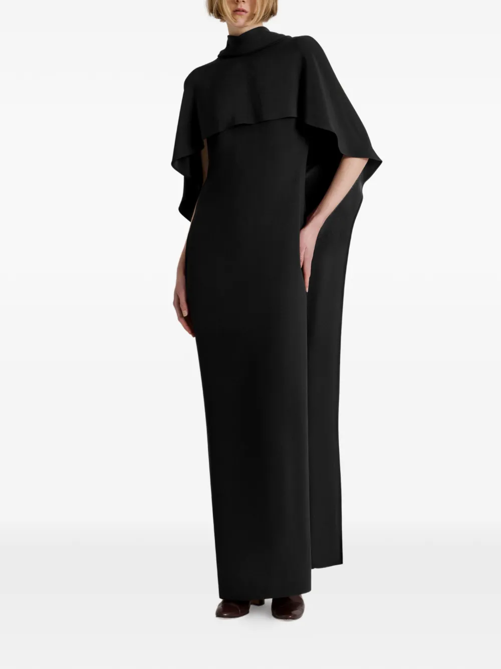 Alberta Ferretti Abito lungo con mantella - Nero
