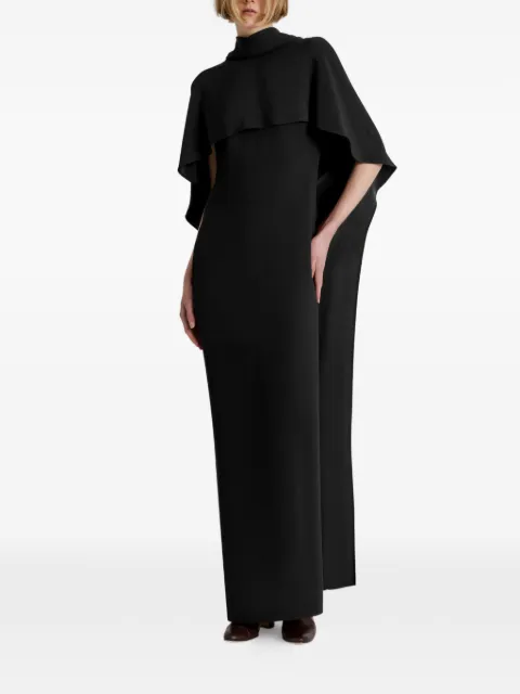 Alberta Ferretti cape-overlay open-back maxi dress