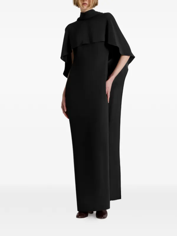 formal dress with cape overlay Alberta Ferretti cape-overlay open-back Maxi | Black COLOR|1|BLACK