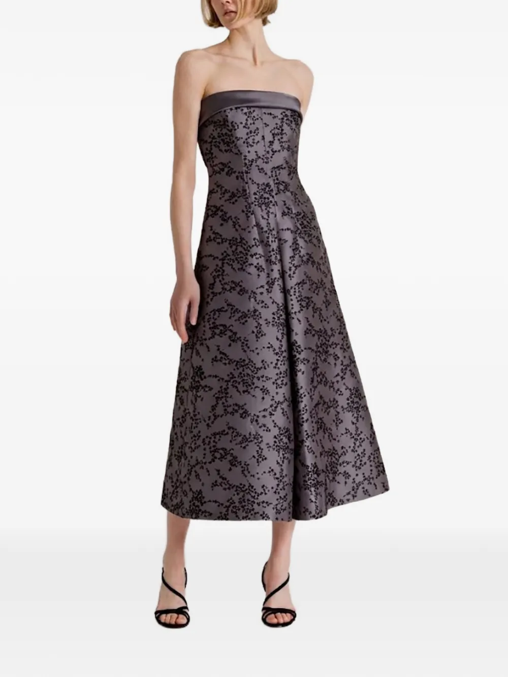 Alberta Ferretti Midi-jurk verfraaid met pailletten Grijs