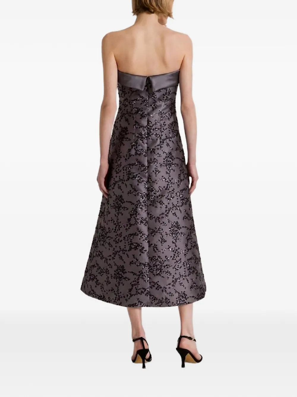 Alberta Ferretti Midi-jurk verfraaid met pailletten Grijs