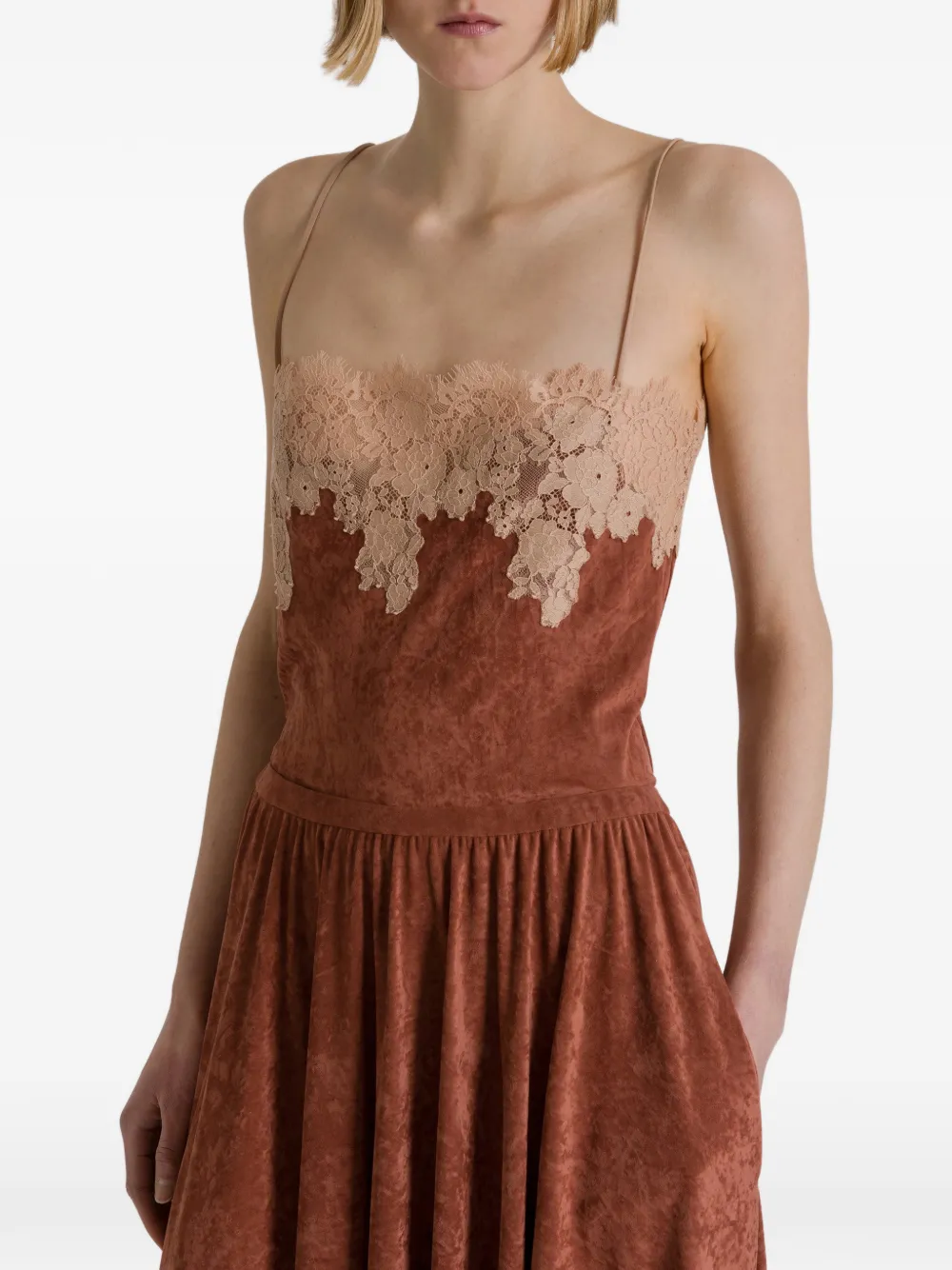 Alberta Ferretti Kanten hemd Bruin
