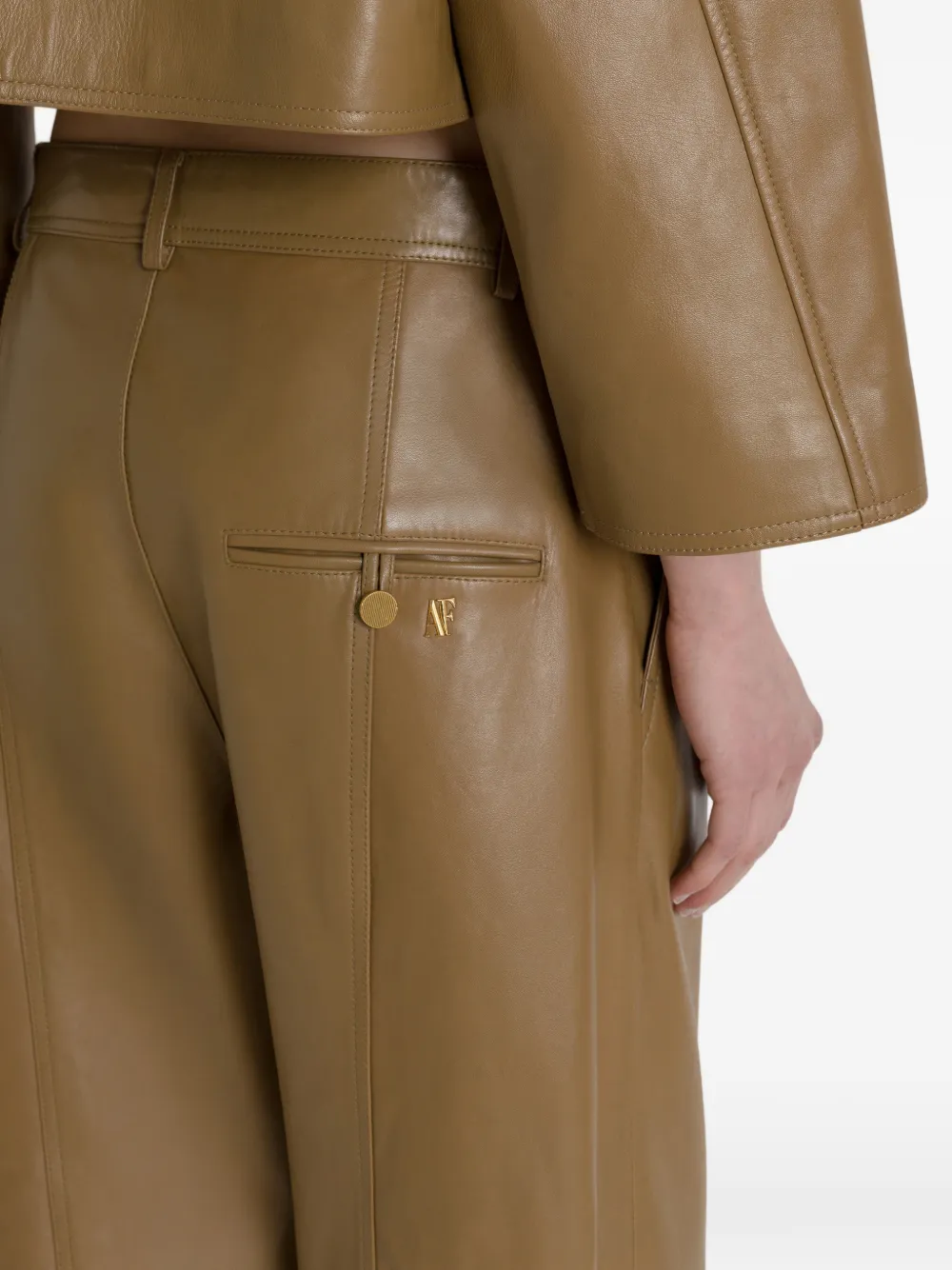 Alberta Ferretti Leren broek Groen