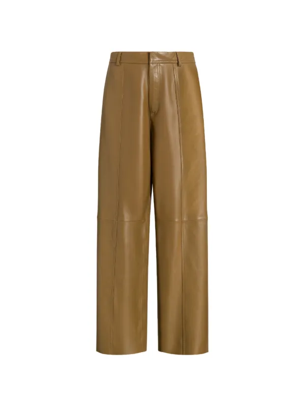 Alberta Ferretti Panelled Leather Trousers | Green | FARFETCH