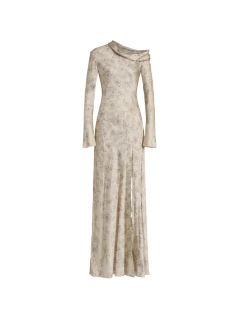 Alberta Ferretti vestido con hombros descubiertos y estampado floral