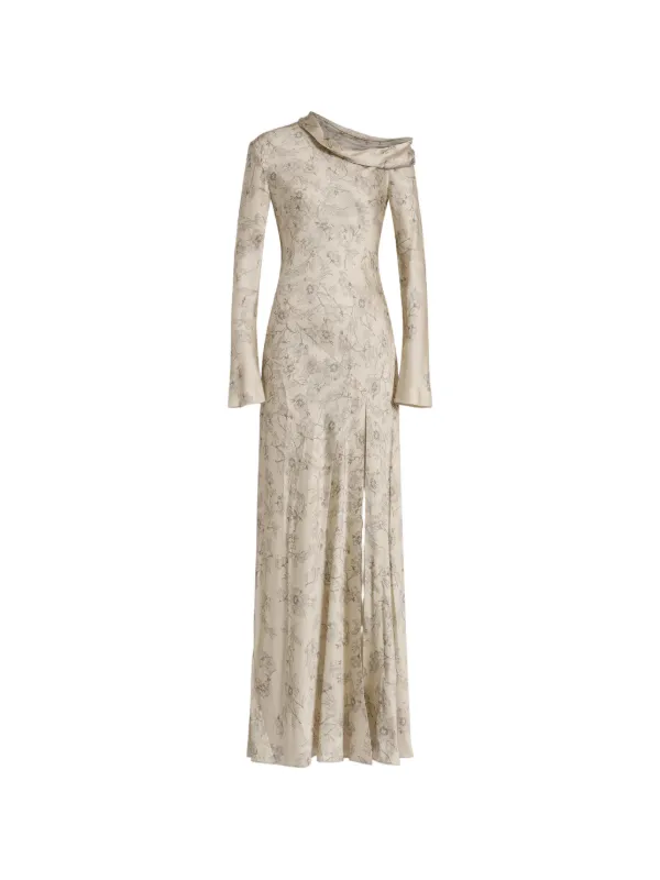 alberta ferretti off the shoulder dress Alberta Ferretti Long pink off-shoulder dress