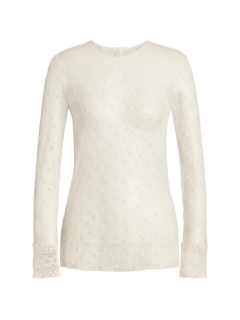 Alberta Ferretti Top semi trasparente - Bianco