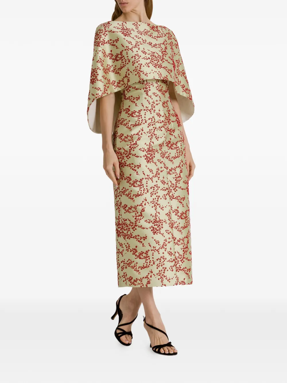 Alberta Ferretti Midi-jurk met bloemenprint Groen