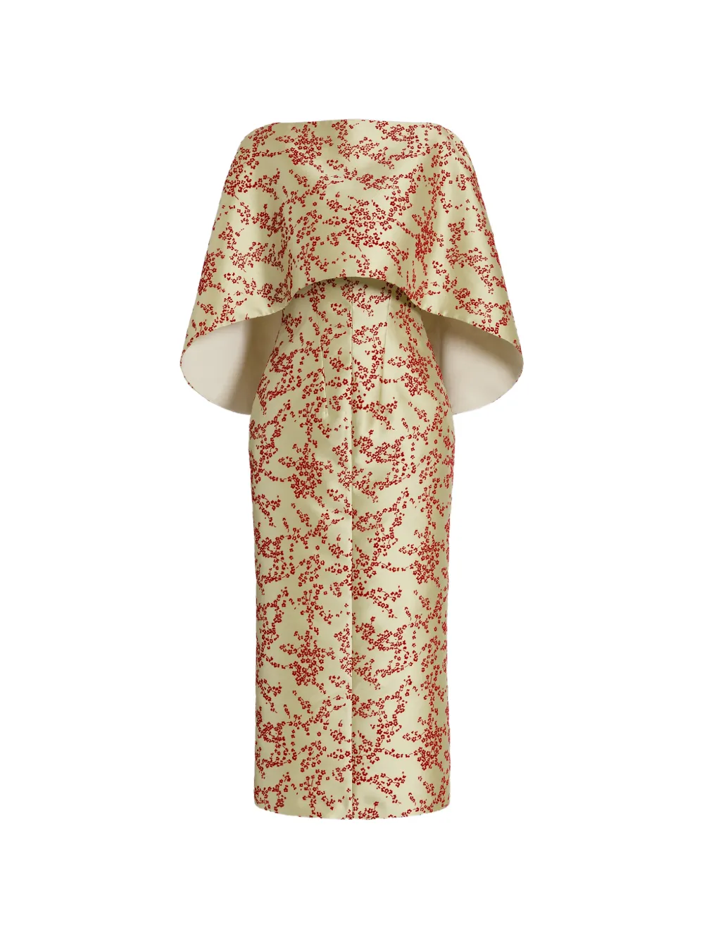 Alberta Ferretti floral-print cape midi dress - Green