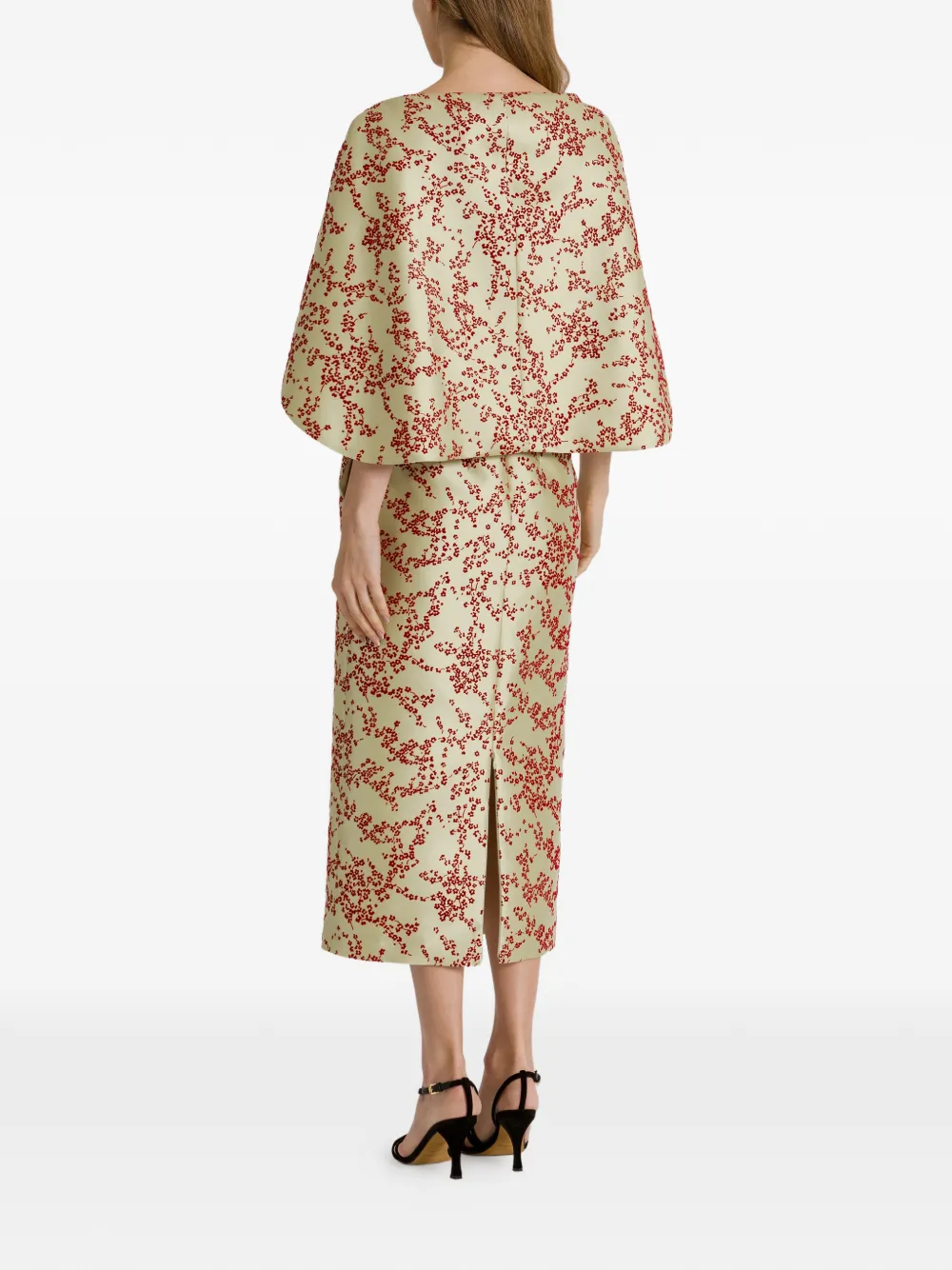 Alberta Ferretti Midi-jurk met bloemenprint Groen