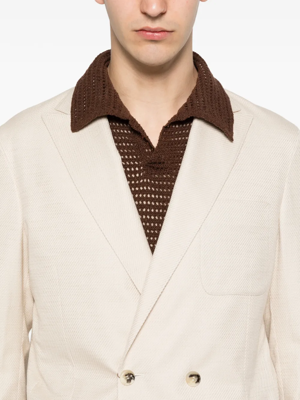 Canali Jack met dubbele rij knopen Beige
