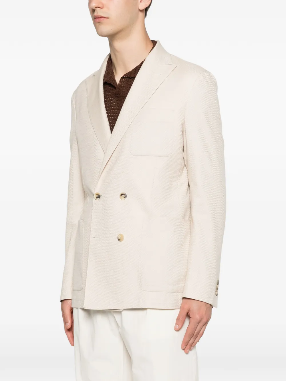 Canali Jack met dubbele rij knopen Beige