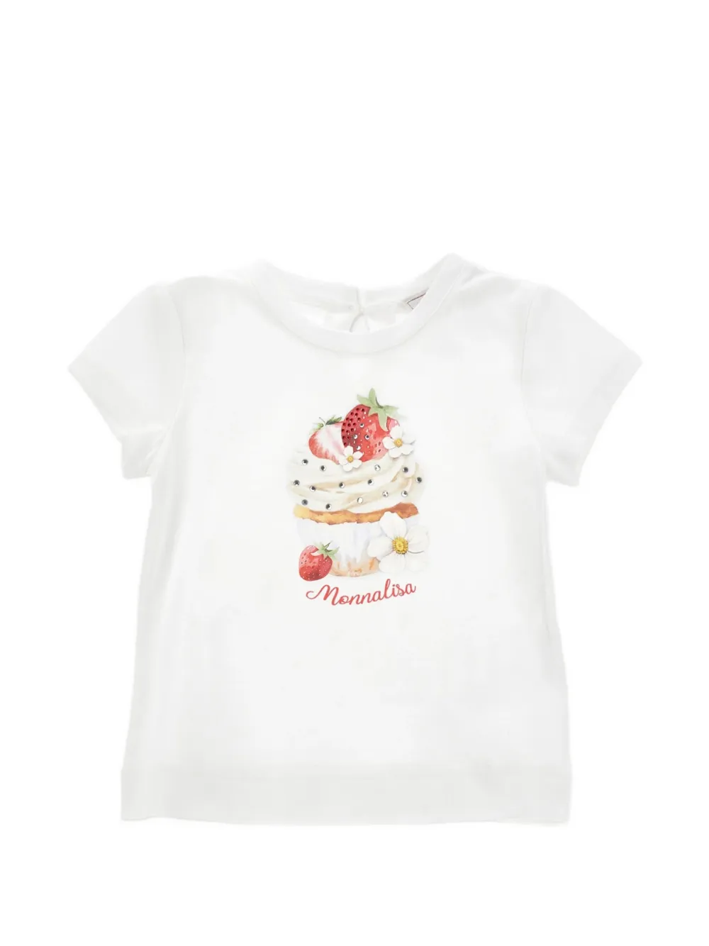 Monnalisa Muffin-print embellished T-shirt - Bianco