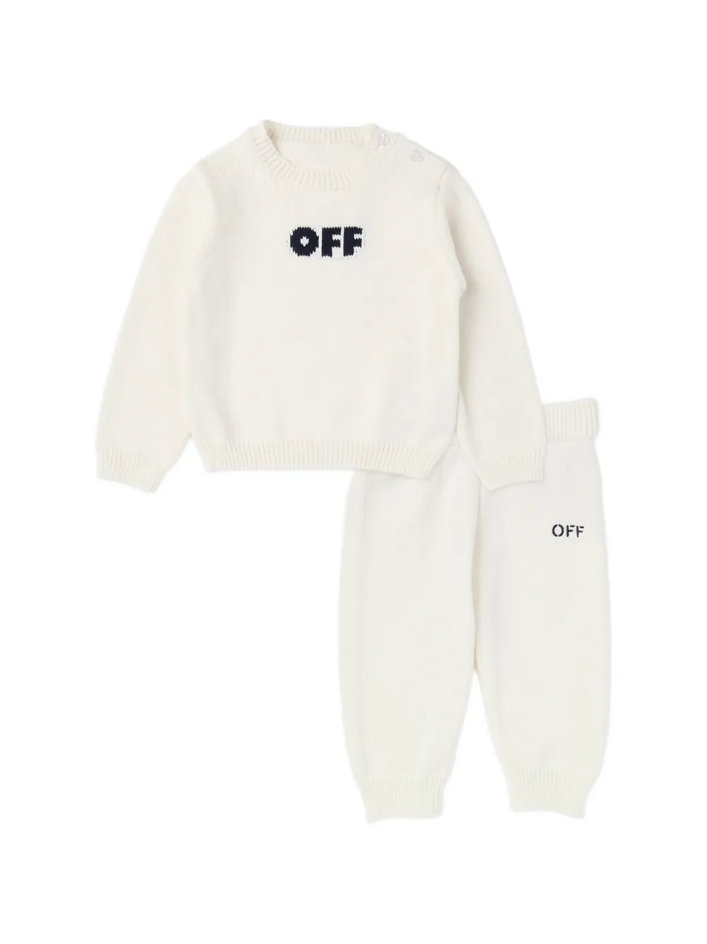 Off-White Kids Off knitted trousers set - Bianco
