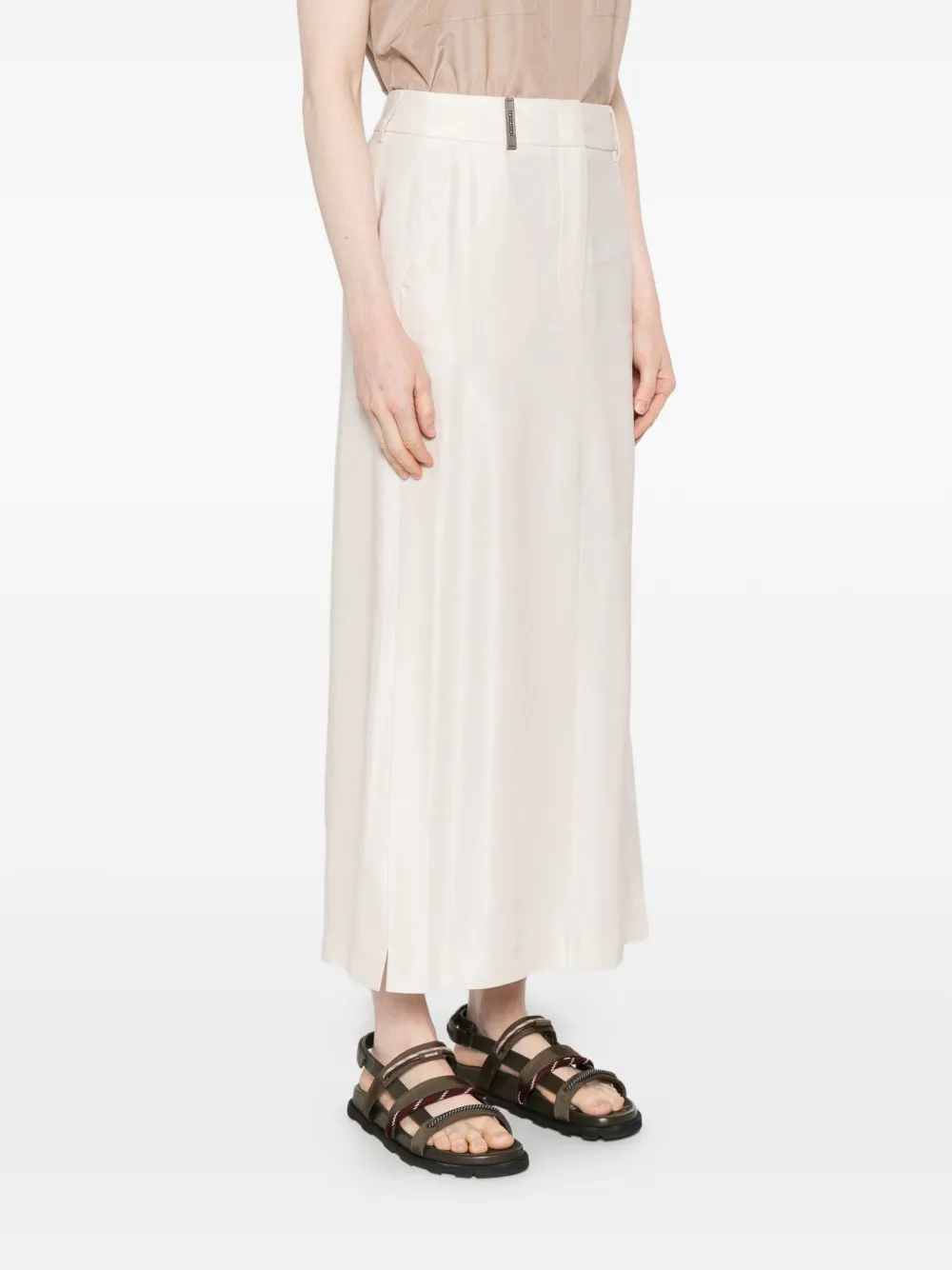 Peserico Midi-rok met zijsplit Beige