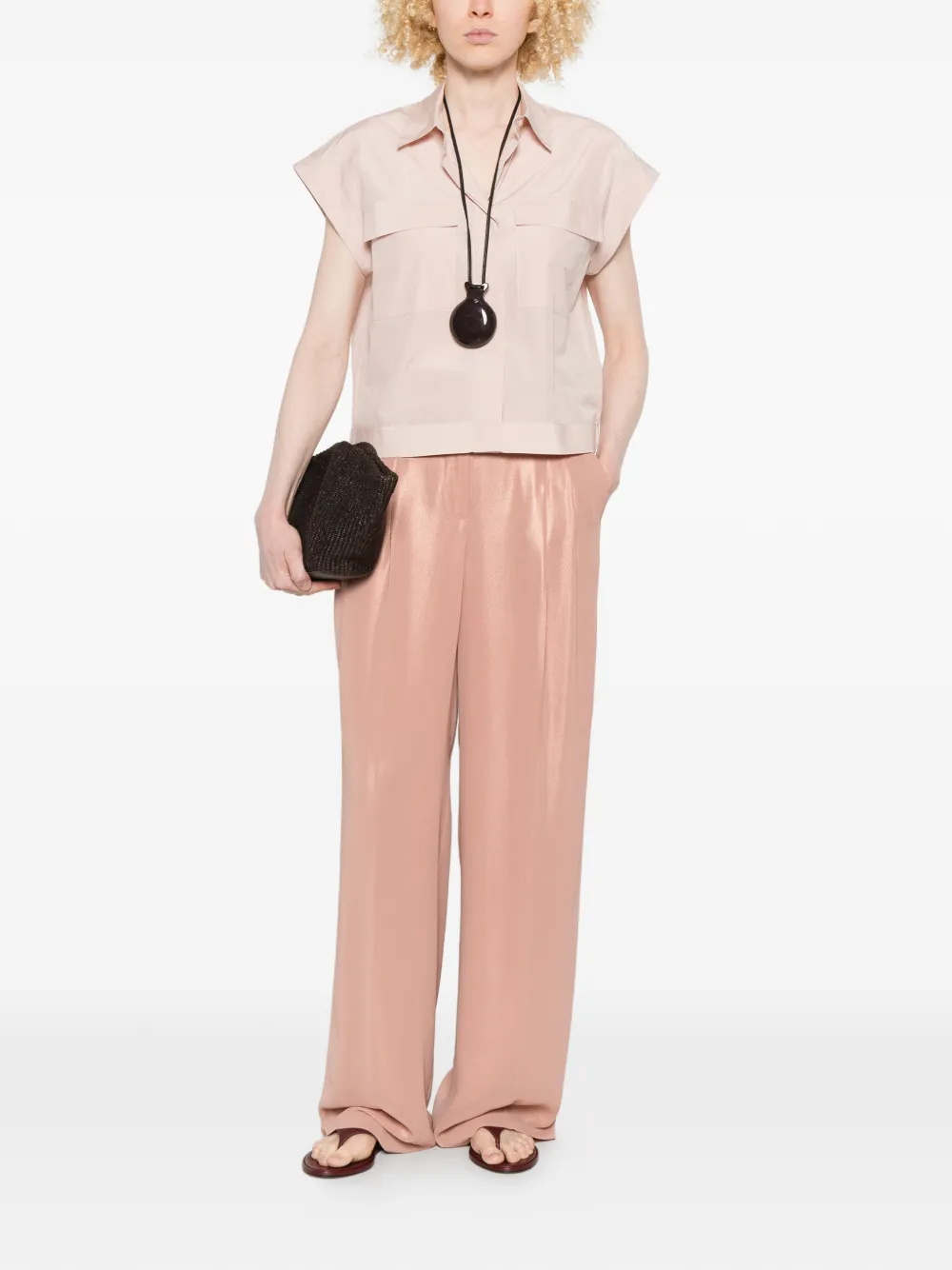 Peserico Metallic broek Roze