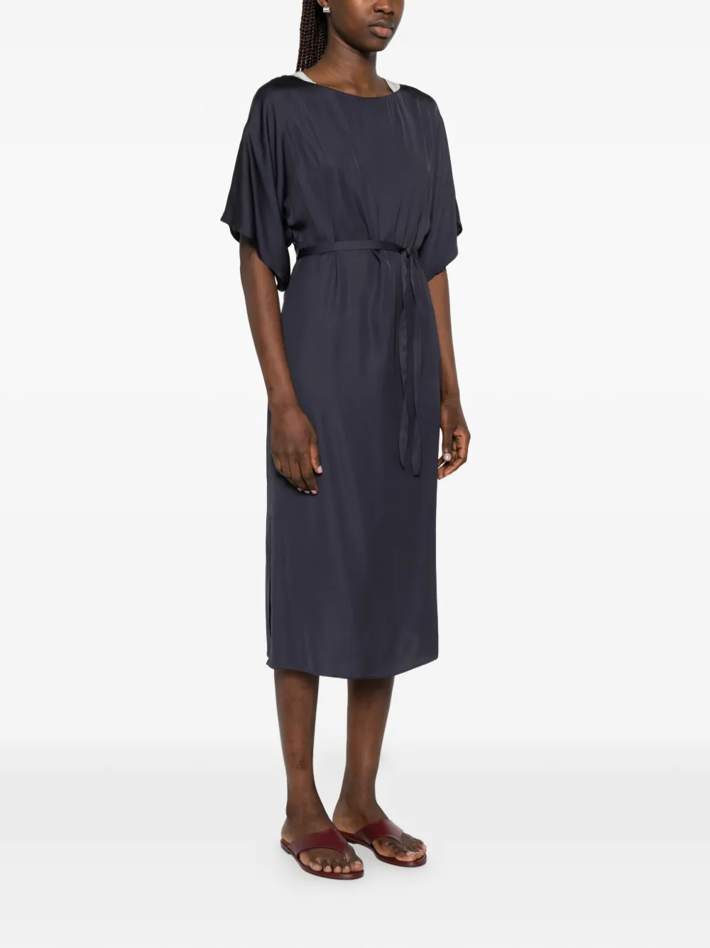Peserico Verfraaide jurk met strik Blauw