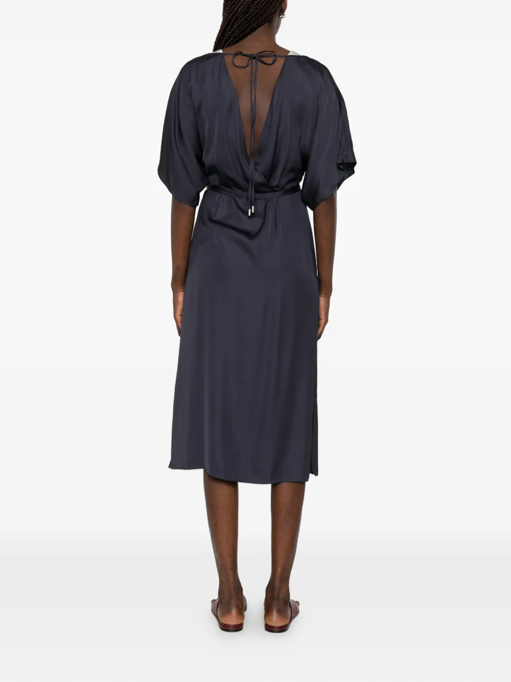 Peserico Verfraaide jurk met strik Blauw
