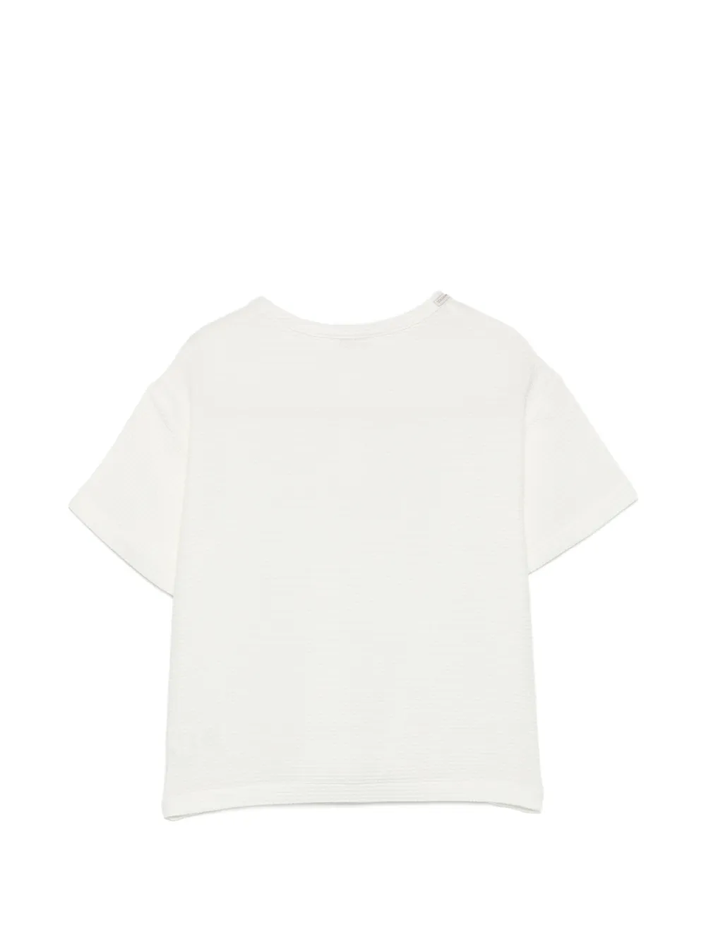 Dolce & Gabbana Kids Wafelgebreid T-shirt met geborduurd logo Wit