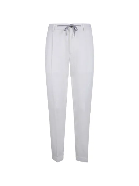 Barba drawstring-waist linen trousers