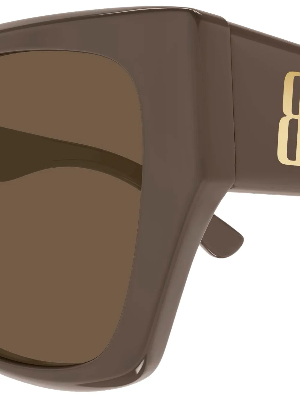 Balenciaga Eyewear Zonnebril met vierkant logo Bruin