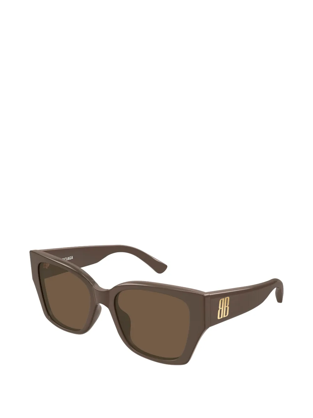 Balenciaga Eyewear Zonnebril met vierkant logo Bruin