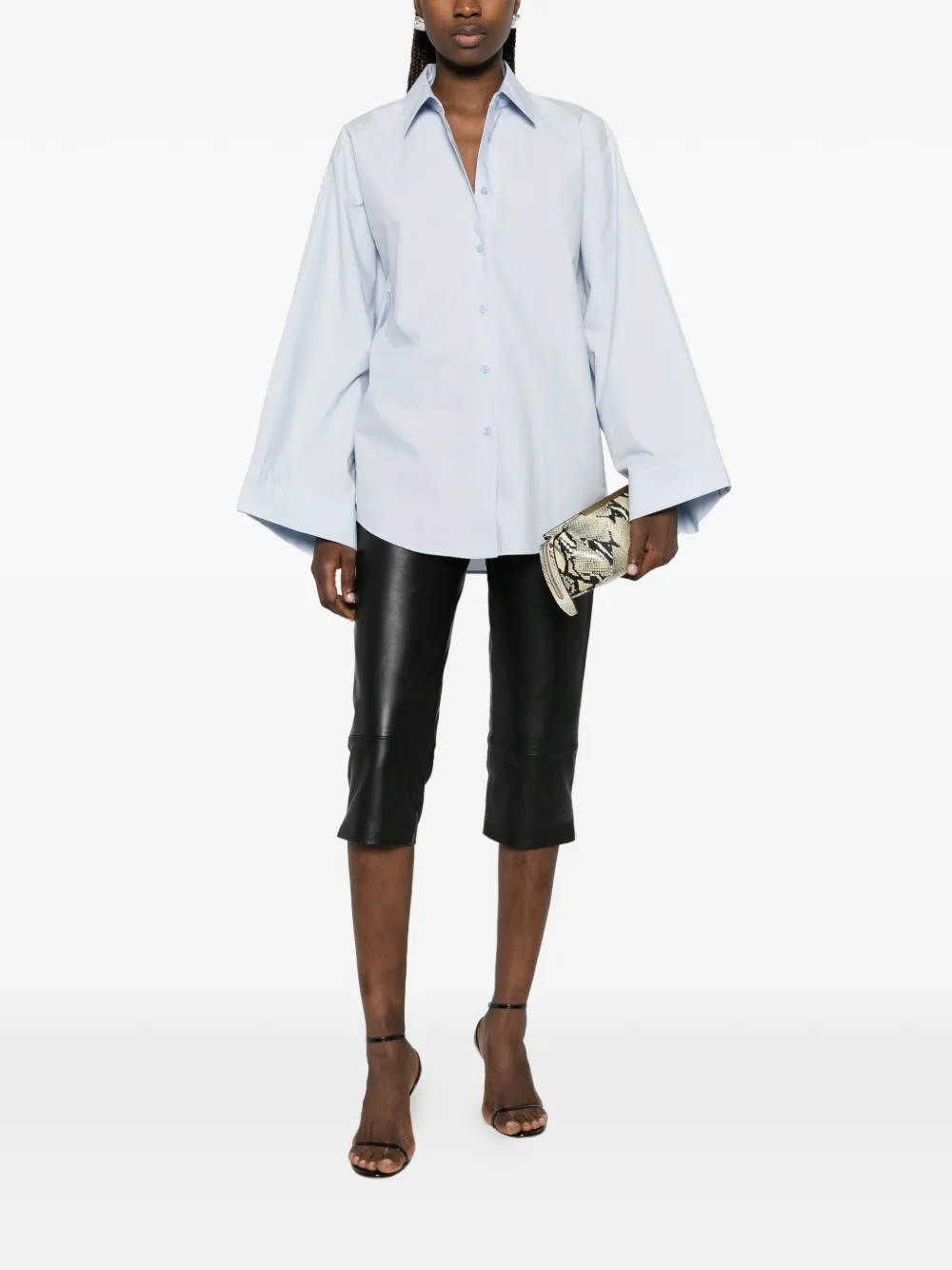 The Frankie Shop Tila blouse met knoopsluiting Blauw