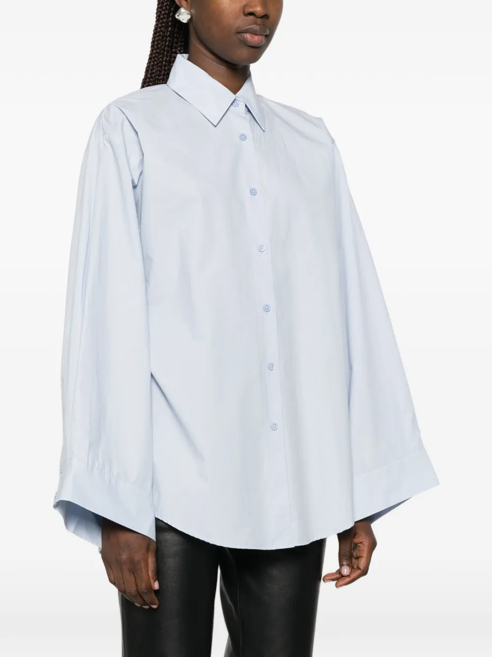 The Frankie Shop Tila blouse met knoopsluiting Blauw