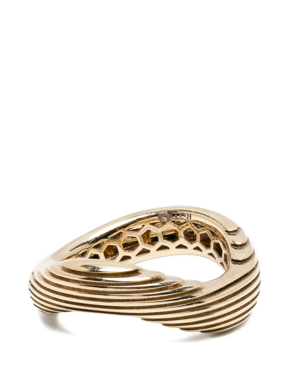 Rainbow K textured ring - Oro