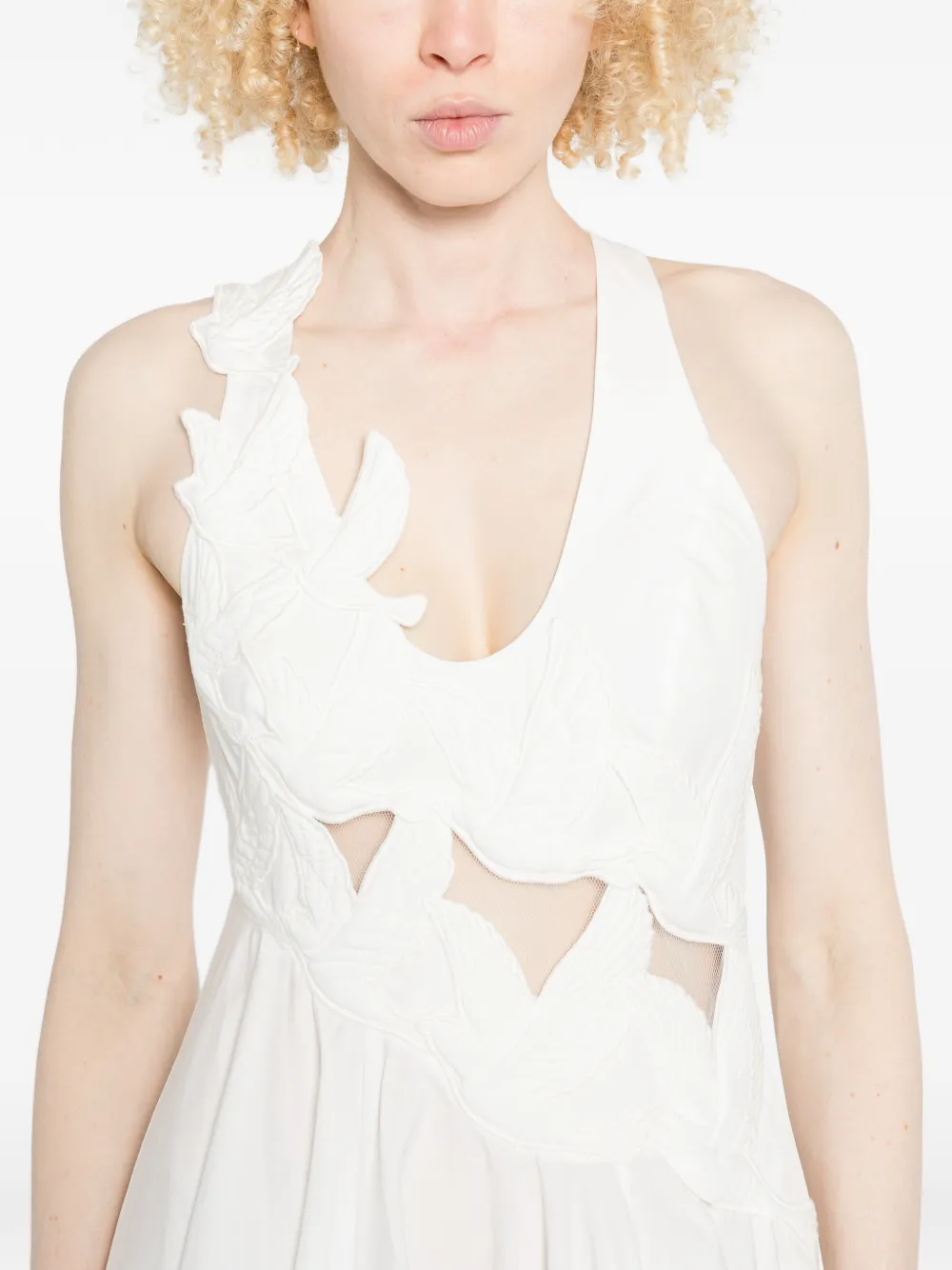 ZIMMERMANN Luna midi-jurk met applicatie Beige