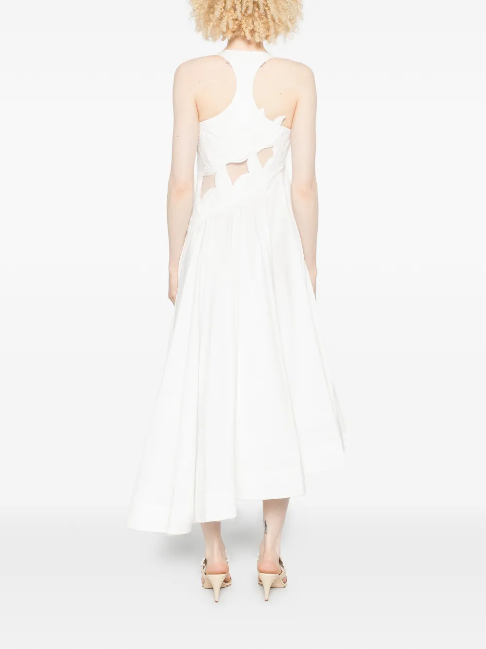 ZIMMERMANN Luna midi-jurk met applicatie Beige